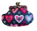 Miss Pretty London Wallets & Purses Grey and Pink Hearts Print Coin Purse