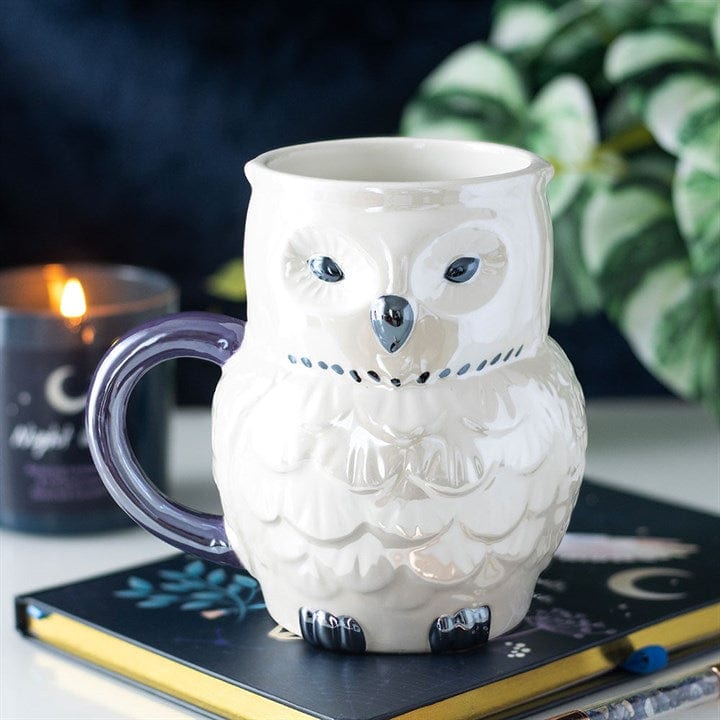 Jones Home & Gift Mugs OWL SHAPED IRIDESCENT MUG - 5056131159259