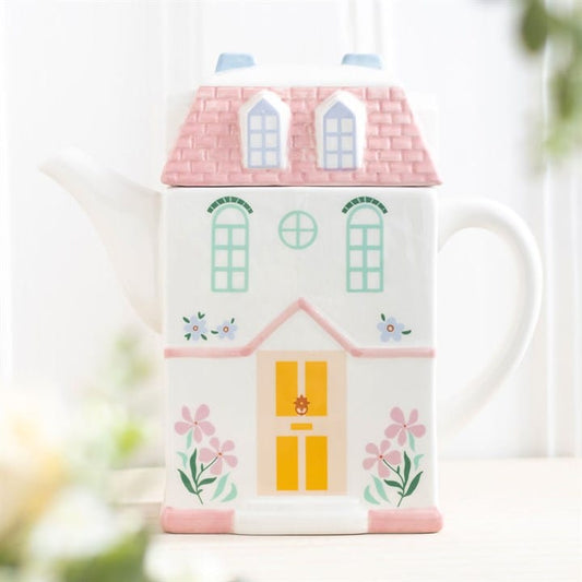 Jones Home & Gift Mugs Pastel House Shaped Teapot