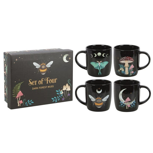 Jones Home & Gift Mugs SET OF 4 DARK FOREST MUGS - 5056131152090