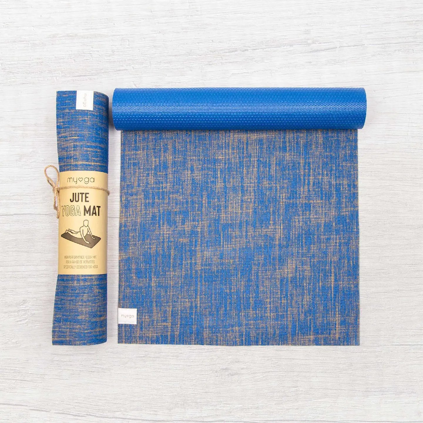 Myga Yoga Jute Yoga Mats - Blue - RY1332