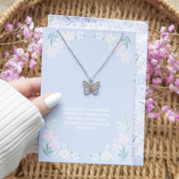 Sasse & Belle Necklaces BUTTERFLY NECKLACE ON GREETING CARD