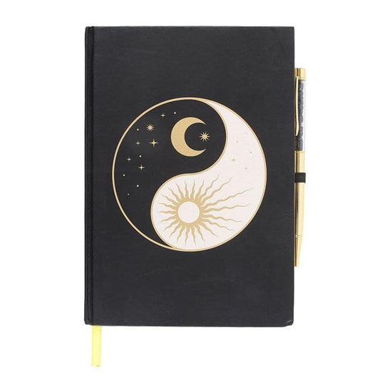 Jones Home & Gift Notebooks Yin Yang Journal with Black Obsidian Pen - 5056131155930