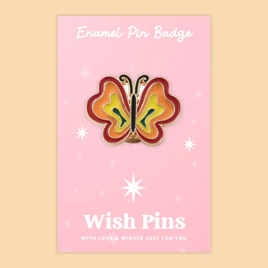 Wish Strings Pin Badges & Brooches Orange Butterfly - Wish Pins - Enamel Pin Badge (EWP020)