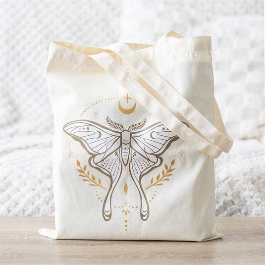 The Hare and the Moon Shopping Bags Light Luna Moth Polycotton Tote Bag - 5056131157521