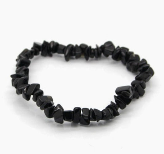 The Hare and The Moon Bracelets Chipstone Bracelet - Black Obsidian - Aura Cleanser - CBA66