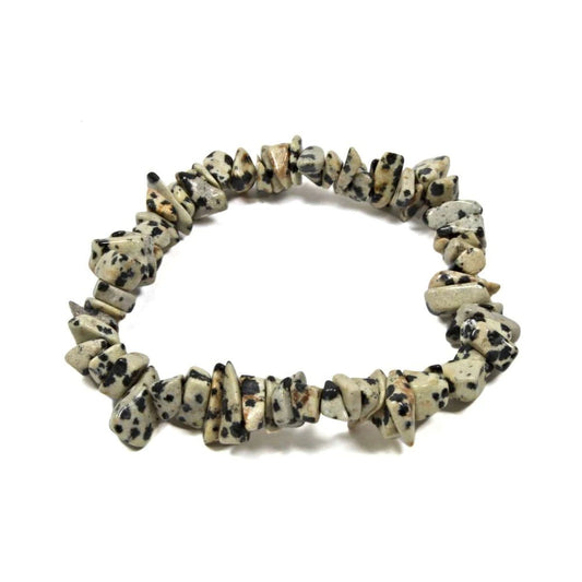 The Hare and The Moon Bracelets Dalmatian Jasper Chip Bracelet - Stone of Youth and Energy - CH559