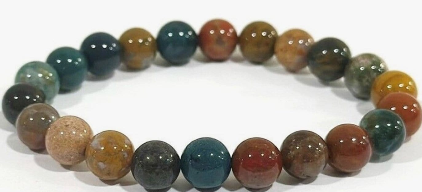 The Hare and The Moon Bracelets Ocean Jasper Crystal Healing Bracelet - Stone of Release - BWS1