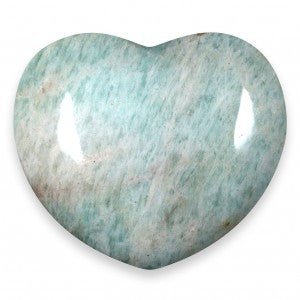 The Hare and The Moon Crystals Amazonite Heart Stone - Stone of Courage and Truth - HE956