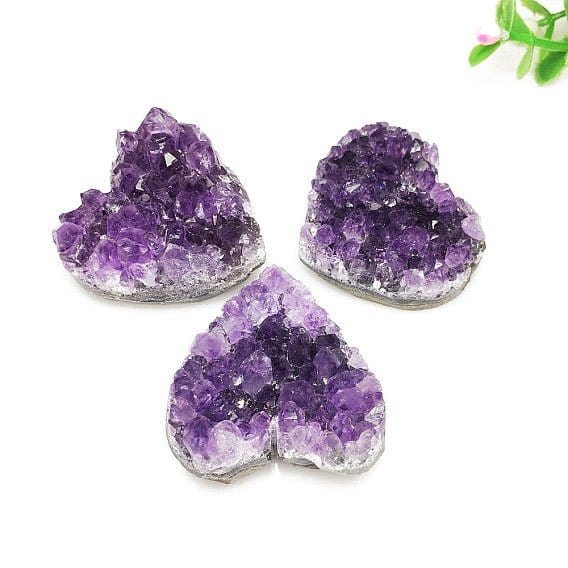 The Hare and The Moon Crystals Amethyst Crystal Cluster Heart - Stone of Healing and Beauty - AHE