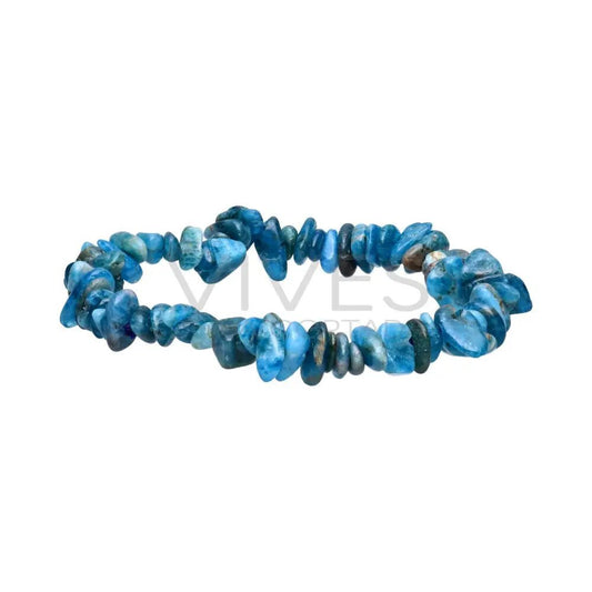 The Hare And The Moon Crystals Blue Apatite Chip Bracelet - Stone For Flexibility and Understanding - BR338