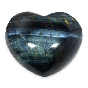 The Hare and the Moon Crystals Blue Tiger's Eye Heart Stone - The Stone of Answers - HT555