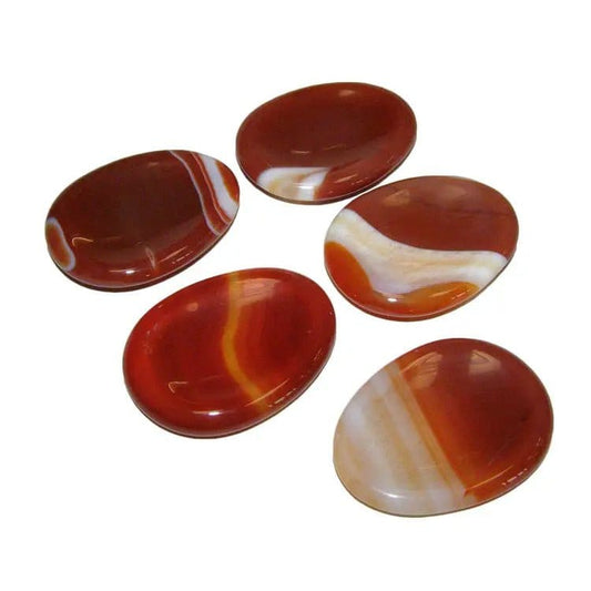 The Hare and The Moon Crystals Carnelian Worry Stone - Stone of Warmth and Energy - Worry8