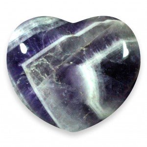 The Hare and The Moon Crystals Chevron Amethyst Heart - Stone of Healing and Beauty  - HE93