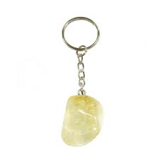 The Hare and The Moon Crystals Citrine Tumble Stone Keyring - Stone of Sunshine and Warmth - KR12