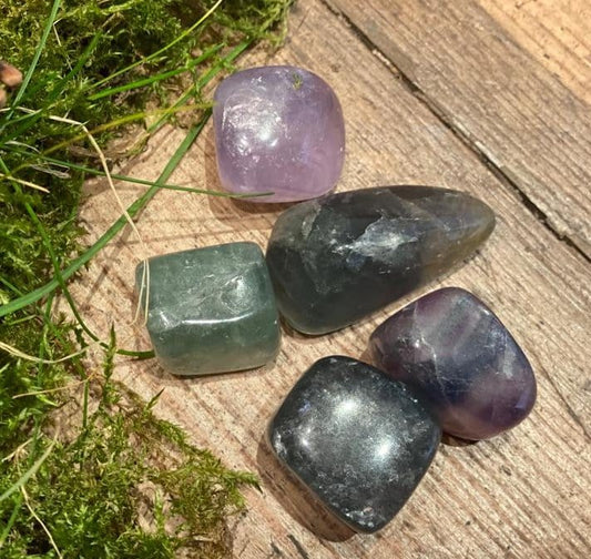 The Hare and The Moon Crystals Fluorite Tumble Stone - Stone of Coordination