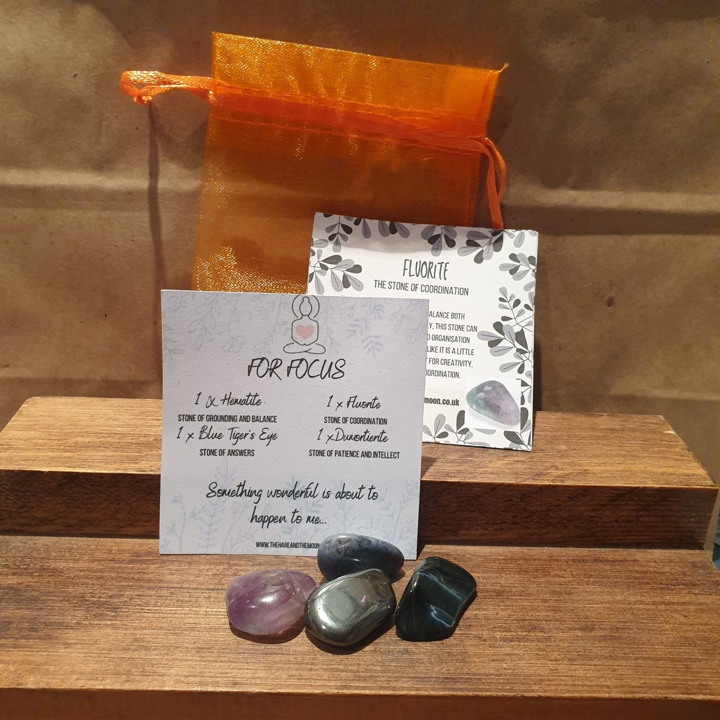 The Hare and the Moon Crystals For Focus Healing Tumble Stone Set - FF1