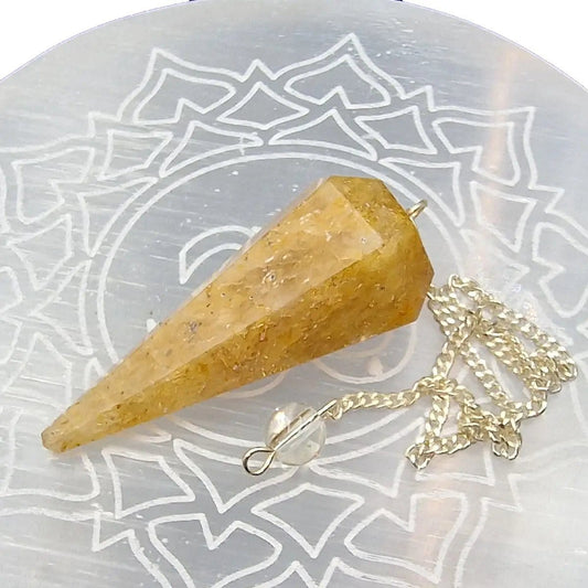 The Hare and The Moon Crystals Golden Healer Pendulum - PX456