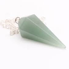 The Hare and The Moon Crystals Green Aventurine Faceted Cone Pendulum - Stone of Balance, Tranquillity and Stability