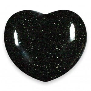 The Hare and The Moon Crystals Green Goldstone Heart Stone - Stone of Level Headedness - HE791