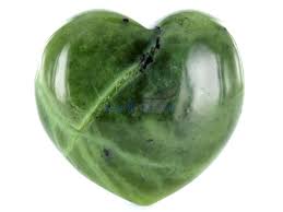 The Hare and The Moon Crystals Green Jade Heart -  The Stone of Luck  - HR1