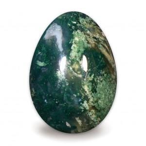 The Hare And The Moon Crystals Green Moss Agate Egg - The Stone of Life - EG11