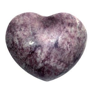 The Hare and The Moon Crystals Lepidolite Heart Stone - The stone for relieving stress and anxiety - HR28