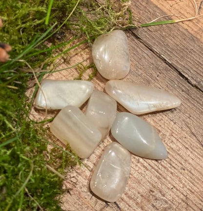 The Hare and The Moon Crystals Moonstone Tumble Stone - Stone of Cycles and Balance