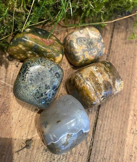 The Hare and The Moon Crystals Ocean Jasper Tumble Stone - Stone of Release - TS347