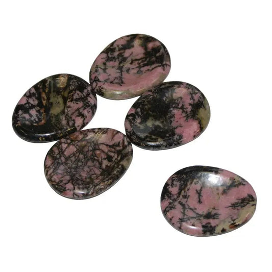 The Hare and the Moon Crystals Rhodonite Worry Stone - Stone of Love & Discovery - WS433