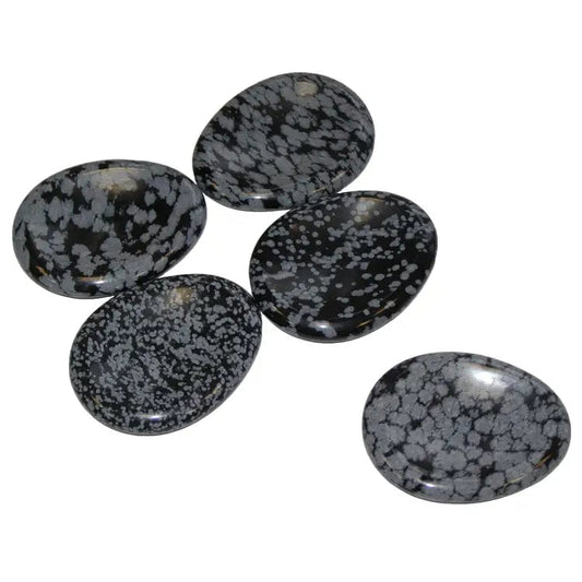 The Hare and The Moon Crystals Snowflake Obsidian Worry Stone - Stone of Acknowledgement - Worry27