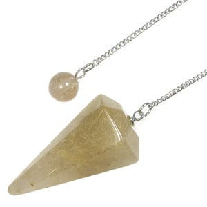 The Hare and The Moon Rutilated Quartz Pendulum - The Stone of Illumination