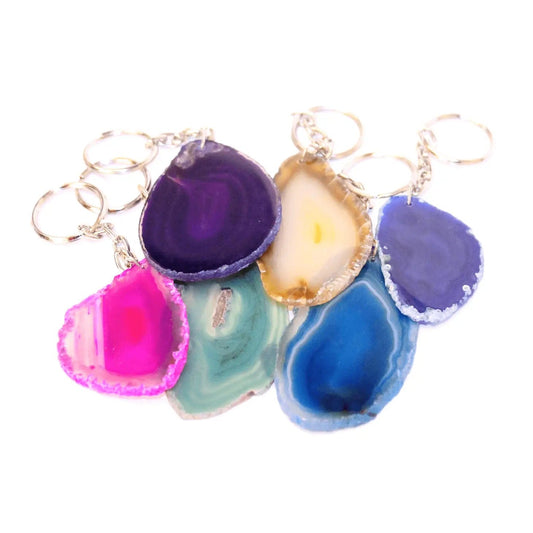 The Psychic Tree Home Ornaments Agate Coloured Keyring - Colour selected at random