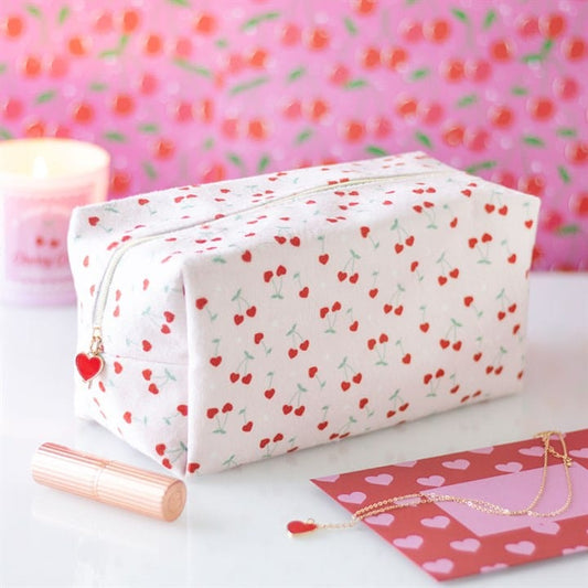 Jones Home & Gift Toiletry Bags HEART CHERRY PRINT MAKEUP BAG - 5056131158672