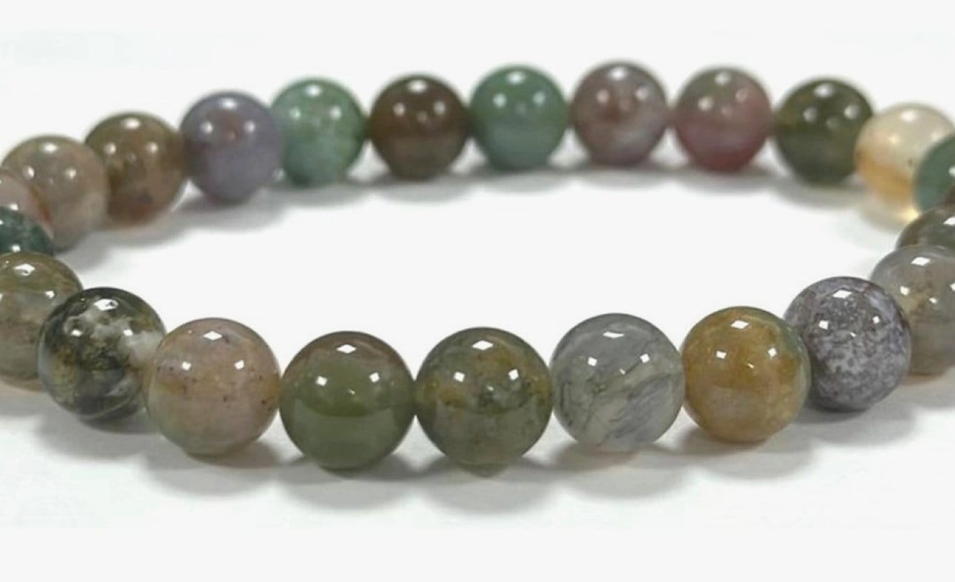 Wise Skies Bracelets Indian Agate Crystal Healing Bracelet - CS1272