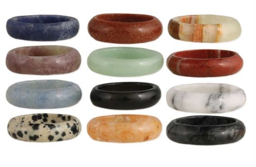 Zad Rings Natural Stone Band Rings - RG6 - Design Selected at random