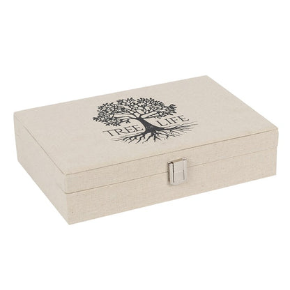 TREE OF LIFE CANVAS JEWELLERY BOX freeshipping - The Hare and the Moon