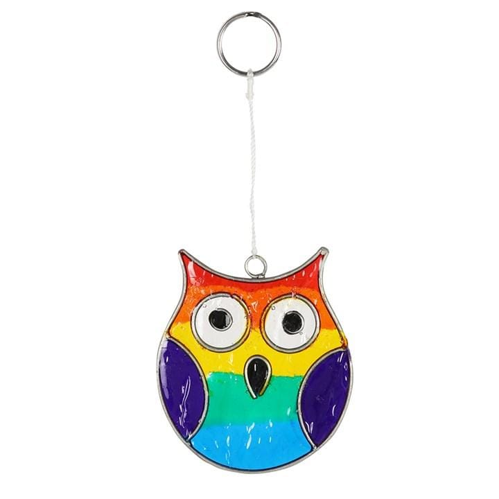 Jones Home & Gift Suncatchers RAINBOW OWL SUNCATCHER