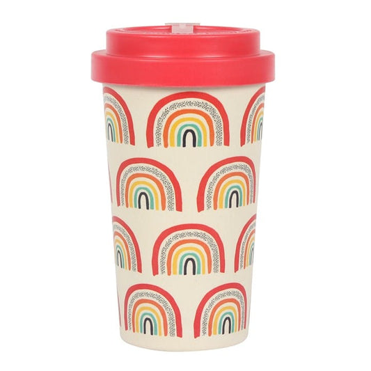 Jones Home & Gift Travel Cups RAINBOW PRINT BAMBOO ECO TRAVEL MUG