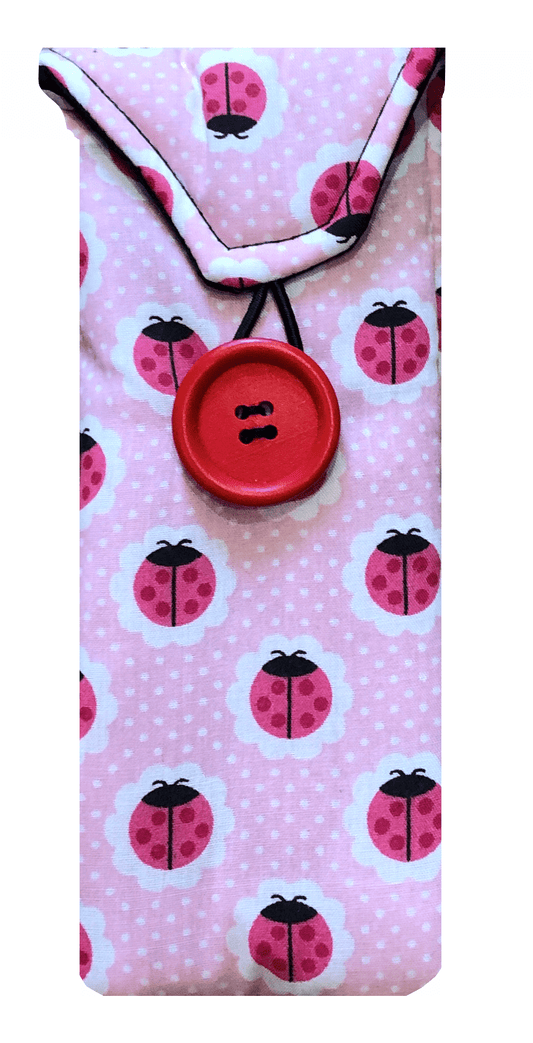 Miss Pretty London Glasses Cases Pink Ladybird Print Glasses Case