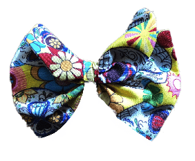 Miss Pretty London hair Accessories Yellow Skulls Print Cotton Hair Bow Clip