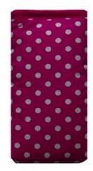 Miss Pretty London Phone Socks Pink and White Polka Dot Print Mobile Phone Sock Pouch