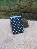 Miss Pretty London Phone Socks Plain Blue Polka Dot Print Mobile Phone Sock Pouch