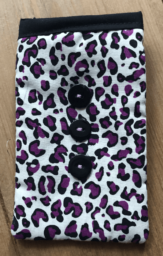 Miss Pretty London Phone Socks Purple Animal Print Mobile Phone Sock Pouch