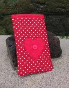 Miss Pretty London Phone Socks Small Red Polka Dot Print Mobile Phone Sock Pouch