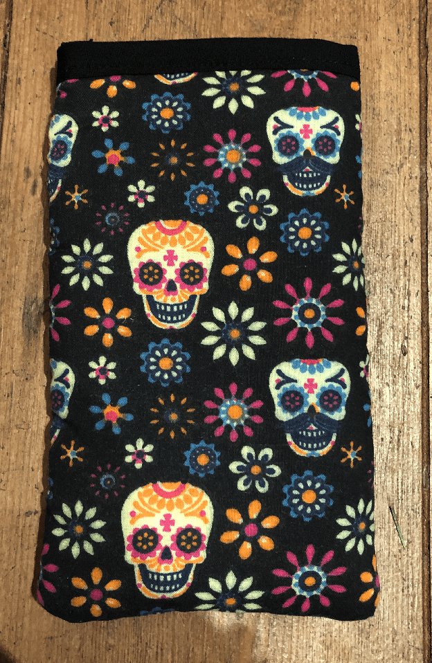 Miss Pretty London Phone Socks Sugar Skulls Print Mobile Phone Sock Pouch