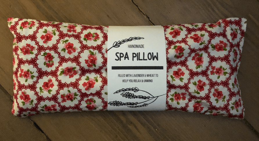 Miss Pretty London Skincare Red Roses Print Handmade Heatable Lavender and Wheat Spa Pillow