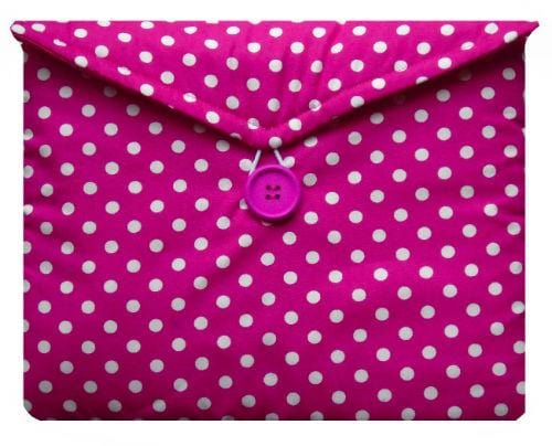 Miss Pretty London Tablet Cases Pink and White Polka Dot Print Tablet Bag