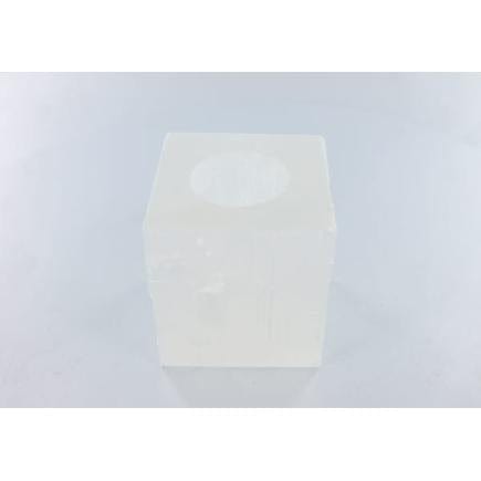 Miss Pretty London UK Limited Crystals Selenite Cube Candle Holder - Stone of Cleansing & Neutralising - GCHMCS