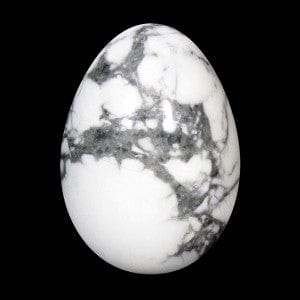 Miss Pretty London UK Limited Crystals White Howlite Egg  - Stone of Clearing and Calming the Mind - EG83